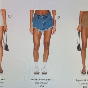 Superdown Leah Frayed Hem Jean Shorts - Blue